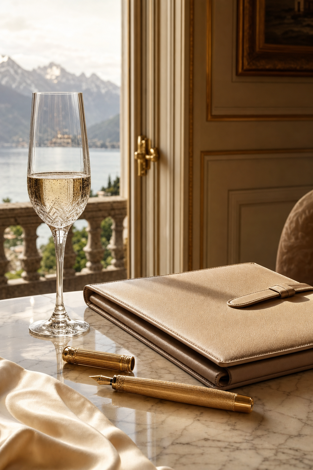 Vue intérieure d'une demeure suisse au bord du lac
